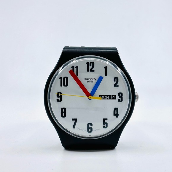 Swatch Other - Swatch Swiss Elementary VB1B08 Men's Black Watch Colors Hands Quartz Buckle 20W